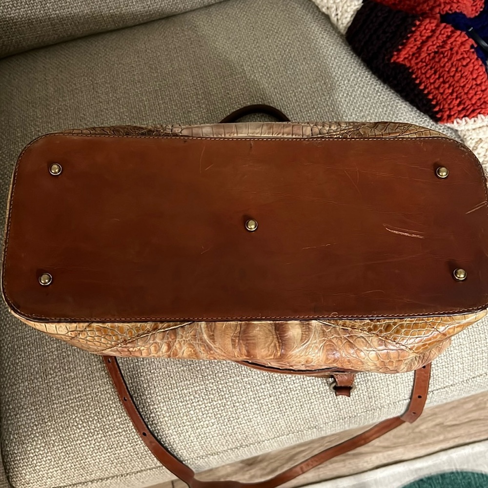 Sunday $85 - Brahmin RARE Tan Croc-Embossed/Brown Straps Women's Bag/Shoulder - Picture 14 of 14